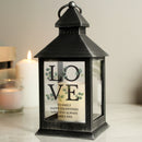 Personalised LOVE Wedding Black LED Lantern