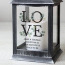 Personalised LOVE Wedding Black LED Lantern