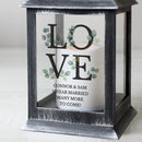 Personalised LOVE Wedding Black LED Lantern