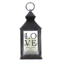 Personalised LOVE Wedding Black LED Lantern