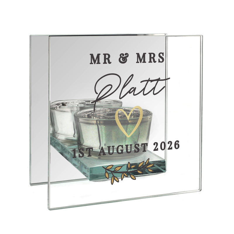 Personalised Wedding Mirrored Tealight Holder