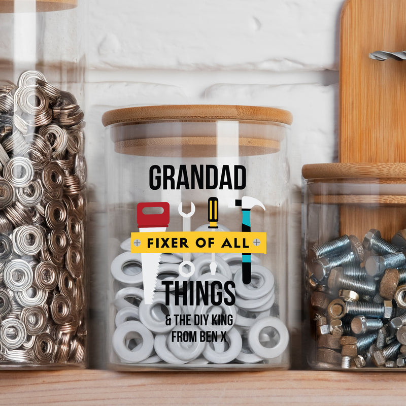 Personalised Fixer of All Things Storage Jar