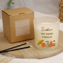 Personalised Pumpkin Frosted Glass Candle