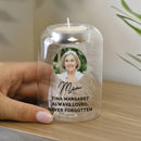 Personalised Photo Upload Memorial Feather Tealight Holder