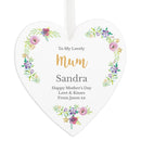Personalised Any Role 'Floral Watercolour' Large Wooden Heart Decoration