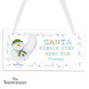 Personalised The Snowman Let it Snow Santa Stop Here Wooden Sign