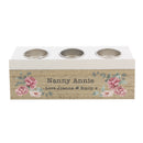 Personalised Floral Triple Tealight Box
