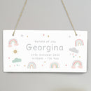 Personalised Pastel Rainbow Wooden Sign