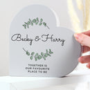 Personalised Wedding Free Standing Heart Ornament