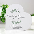 Personalised Wedding Free Standing Heart Ornament