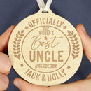 Personalised Officially The Best Round Wooden Medal