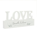 Personalised Botanical Wooden Love Ornament