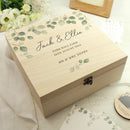 Personalised Botanical Wooden Wedding Keepsake box
