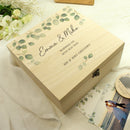 Personalised Botanical Wooden Wedding Keepsake box