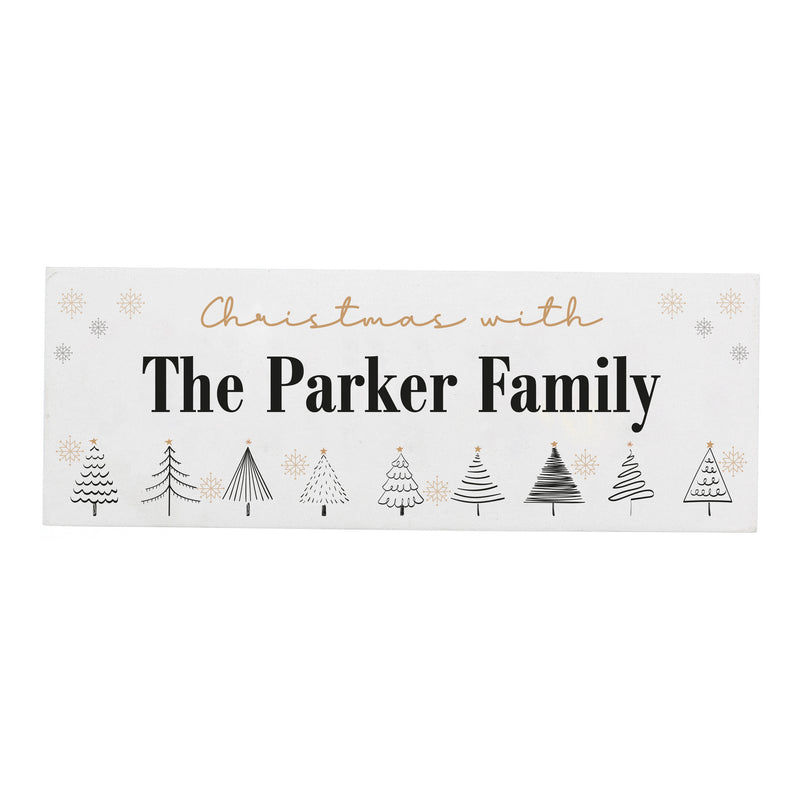 Personalised Christmas Tree Wooden Mantel Decoration