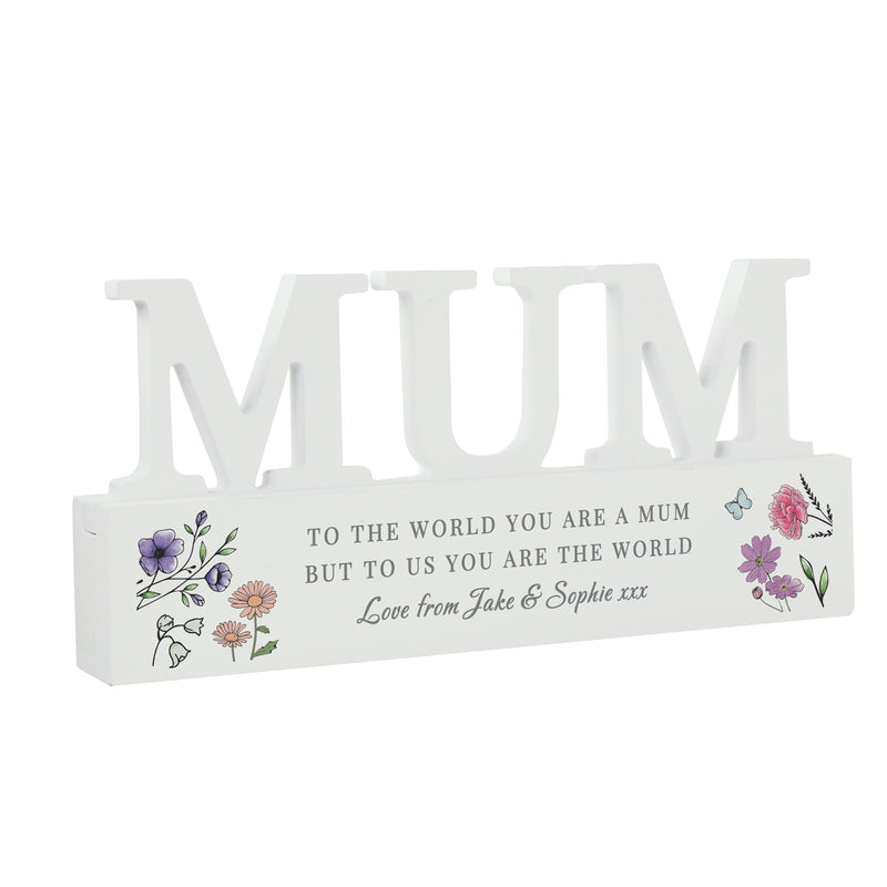 Personalised Wild Flowers Mum Ornament