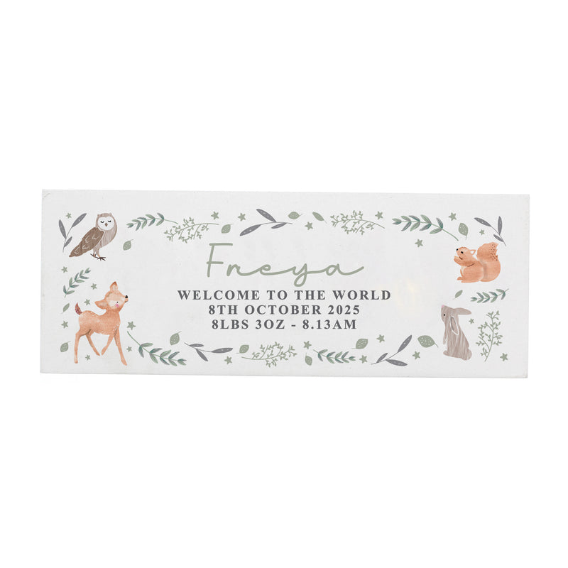 Personalised Woodland Animals Wooden Shelf Ornament