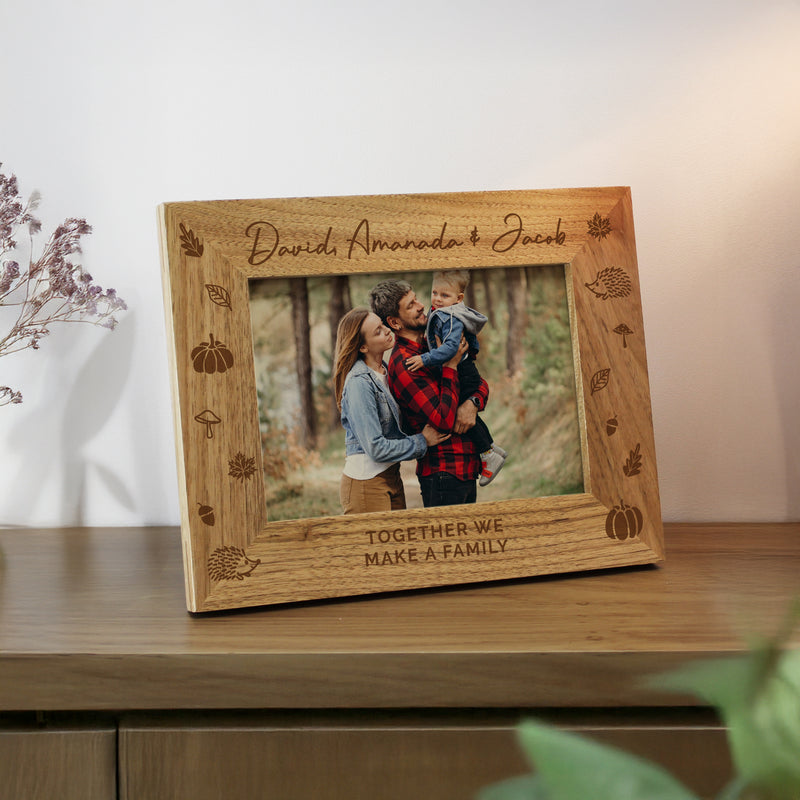 Personalised Autumn 6x4 Wooden Photo Frame