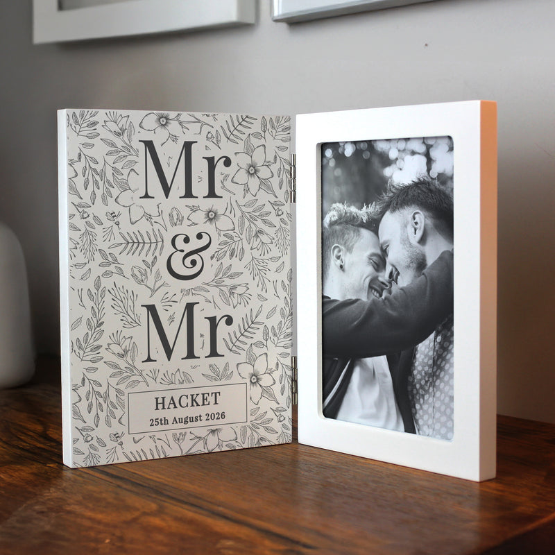 Personalised Wedding Wooden Hinged 6x4 Photo Frame
