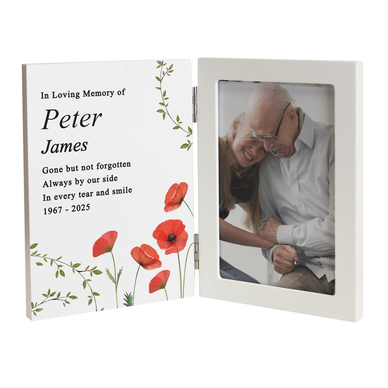 Personalised Memorial Wooden Hinged 6x4 Photo Frame