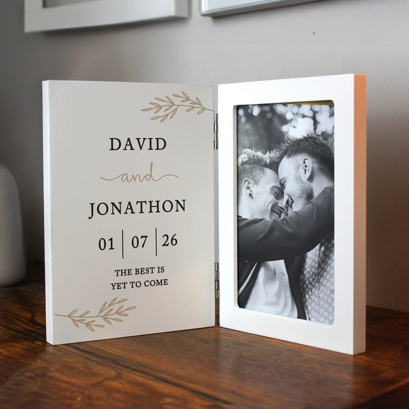Personalised Anniversary Wooden Hinged 6x4 Photo Frame
