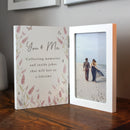 Personalised Floral Wooden Hinged 6x4 Photo Frame