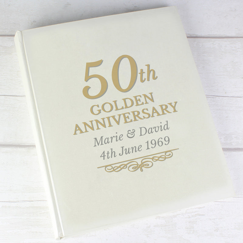 Personalised 50th Golden Anniversary Traditional Photo Album