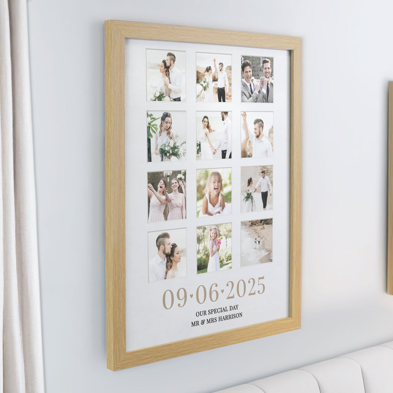 Personalised Special Date Oak Multi Photo Frame