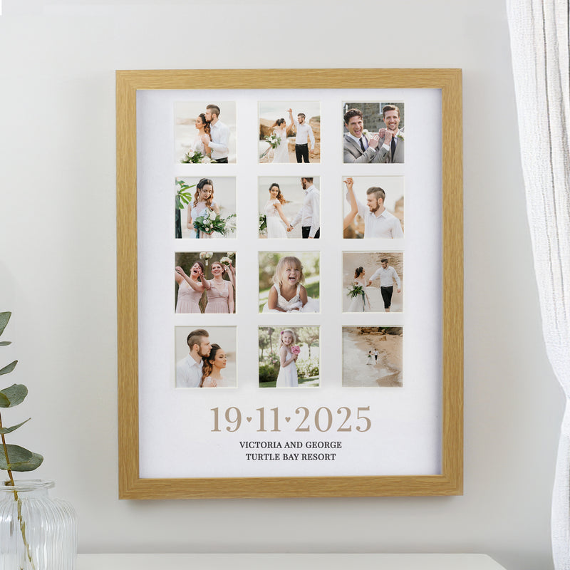 Personalised Special Date Oak Multi Photo Frame