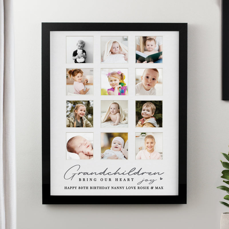Personalised Grandchildren Black Multi Photo Frame
