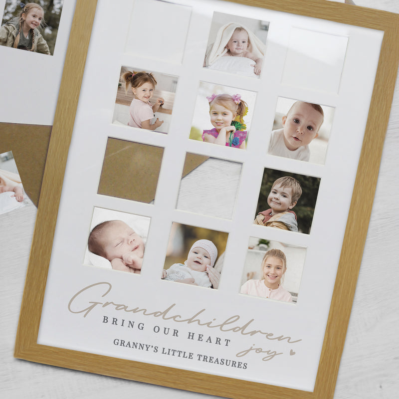 Personalised Grandchildren Oak Multi Photo Frame