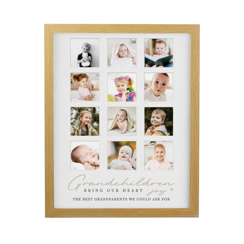 Personalised Grandchildren Oak Multi Photo Frame