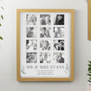 Personalised Wedding Oak Multi Photo Frame