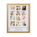 Personalised Wedding Oak Multi Photo Frame