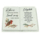 Personalised Robins Memorial Book Resin Garden Ornament