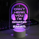 Personalised Pink Gaming LED Colour Changing Night Light