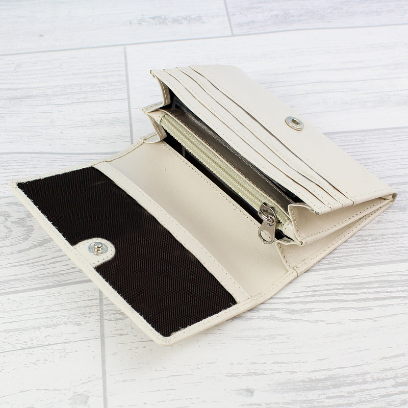 Personalised Cream Leather Purse