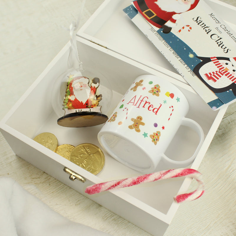 Personalised Christmas Eve White Wooden Box