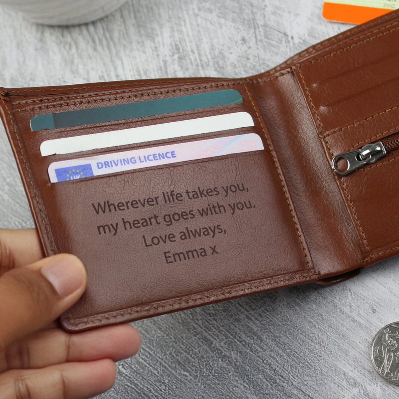 Personalised Tan Leather Wallet