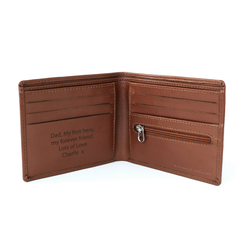 Personalised Tan Leather Wallet