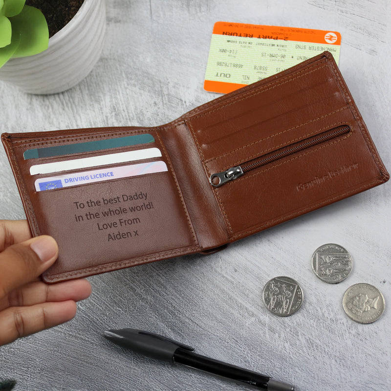 Personalised Tan Leather Wallet
