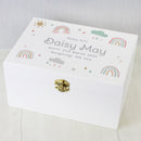 Personalised Rainbow Small Wooden Keepsake Box
