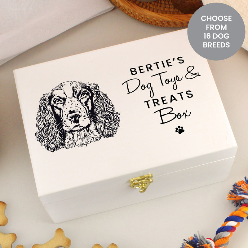 Personalised Dog Breed White Wooden Storage Box
