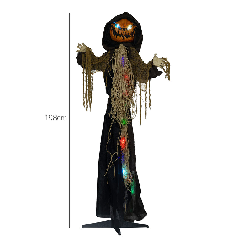 HOMCOM Straw Pumpkin Halloween Prop for Indoor Outdoor Decoration