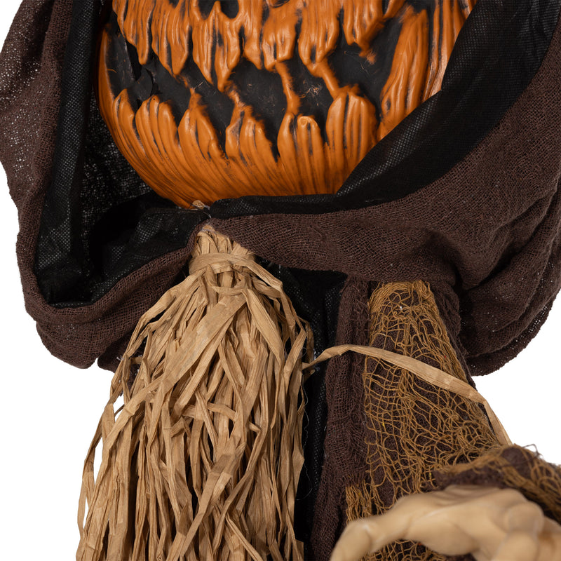 HOMCOM Straw Pumpkin Halloween Prop for Indoor Outdoor Decoration