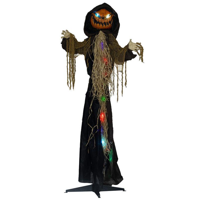 HOMCOM Straw Pumpkin Halloween Prop for Indoor Outdoor Decoration