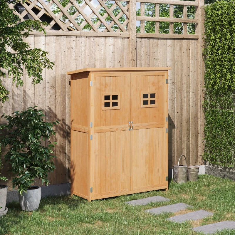 Outsunny wooden Tool Shed - Natural