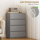 HOMCOM Bedroom Chest of Drawers, 4 Drawers Dresser, Drawer Unit, Grey