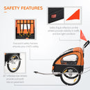 HOMCOM Collapsible Bike Trailer for Kids - Orange