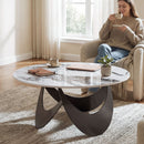 HOMCOM Coffee Table Sintered Stone Top White And Black
